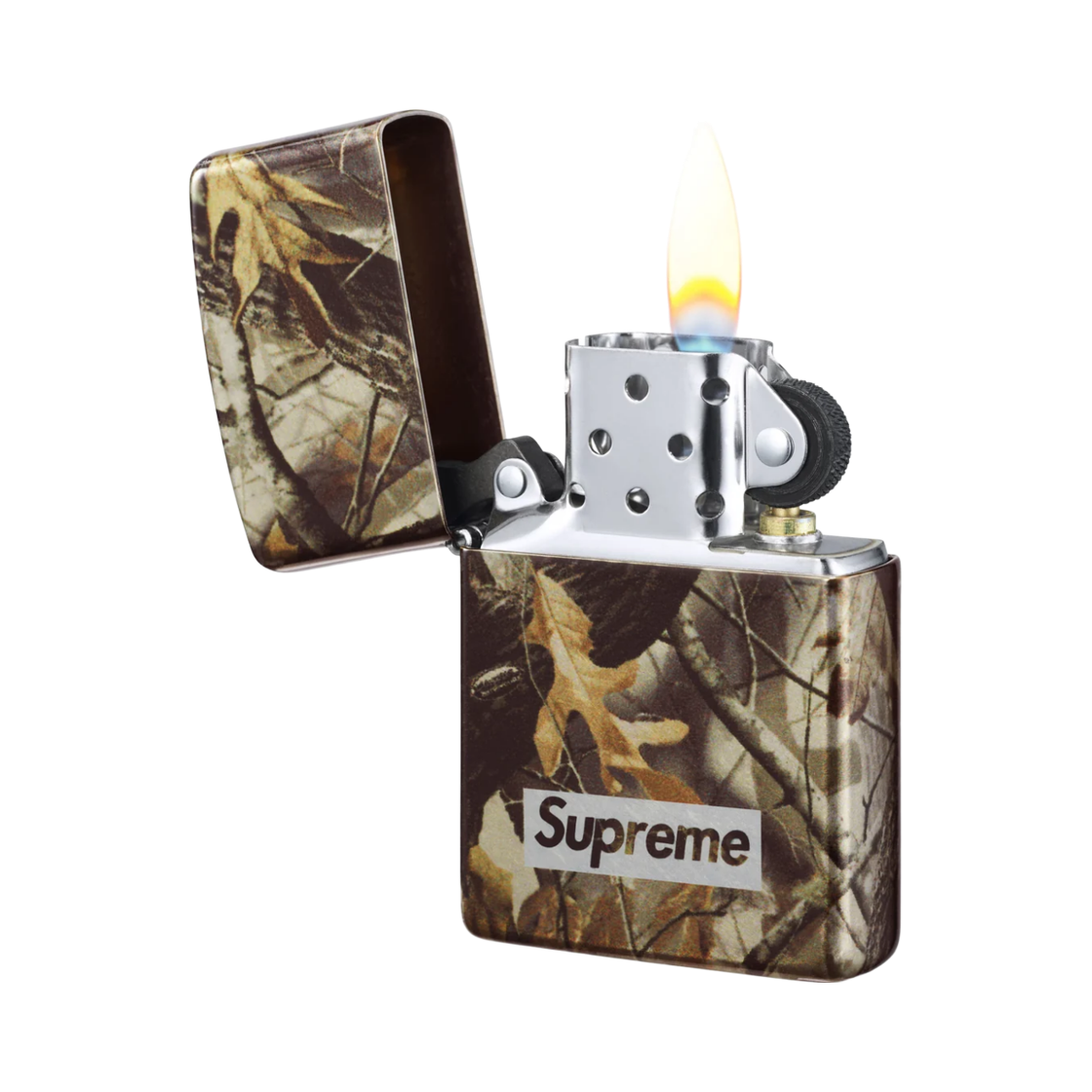 - Supreme Camo Logo Zippo Realtree Hardwoods Camo - 26FW