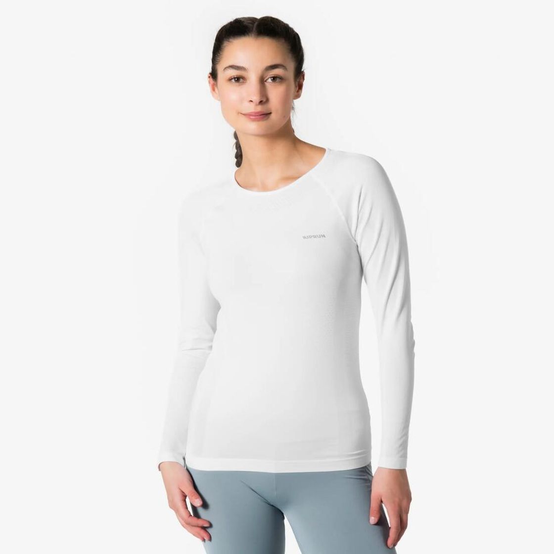 데카트론 여성 러닝 심리스 긴팔 티 런 500 울트라 화이트(Decathlon Women's Running Seamless Long-Sleeved T-shirt Run 500 Ultra White) - 2