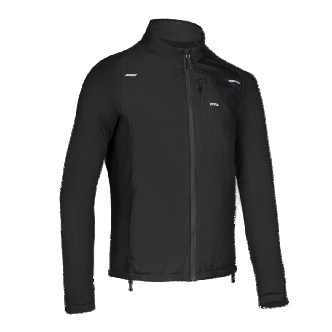 8995153 Decathlon Men's Running Jacket Run Warm Flow Smoke Black