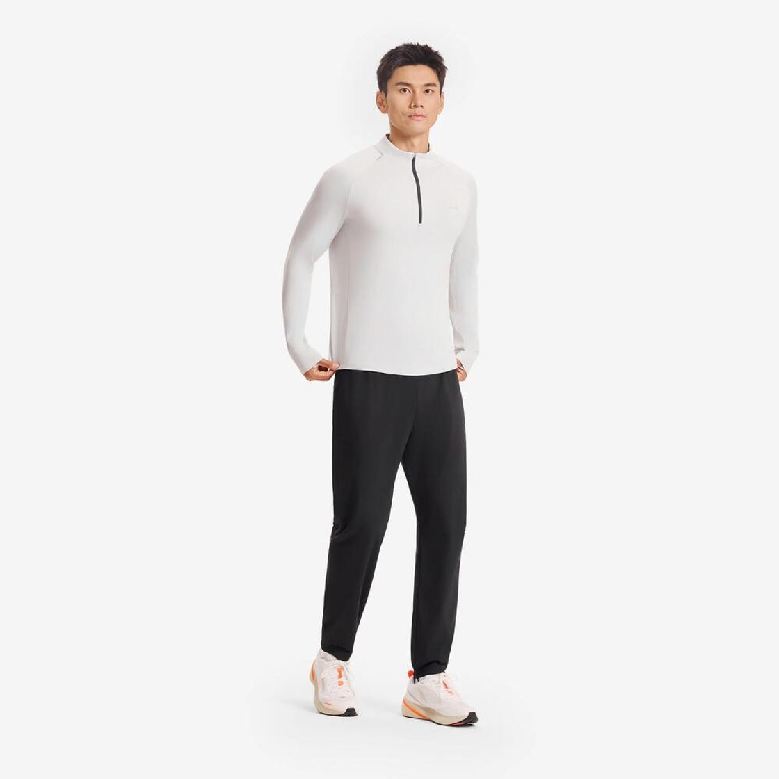 데카트론 남성 하프집 러닝 긴팔 티 런 드라이 500 페블 그레이(Decathlon Men's Half-Zip Running Long-Sleeved T-shirt Run Dry 500 Pebble Grey) - 8