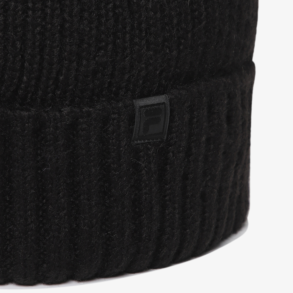 [5% 적립] 휠라 컬시브 미드 비니 블랙([5% 적립] FILA Cursive Mid Beanie Black) - 2