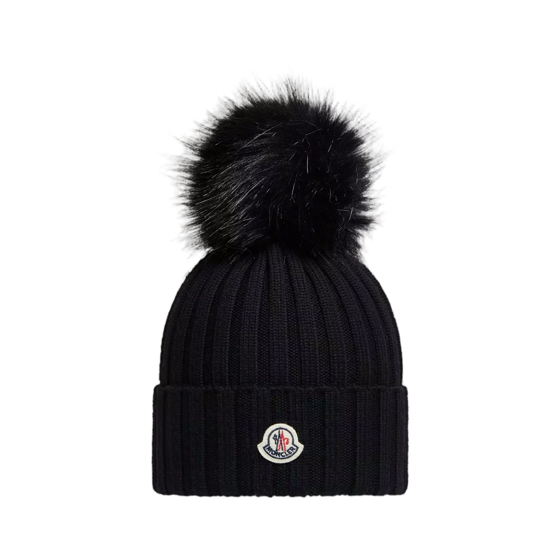 L2-093-3B00039-M1131-999 (W) Moncler Wool Beanie With Pom Pom Black - 26FW