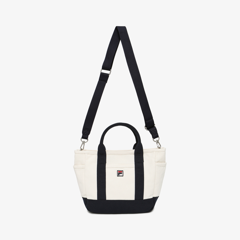 [5% 적립] 휠라 데일리 멀티 포켓 미니 캔버스백 아이보리([5% 적립] FILA Daily Multi Pocket Mini Canvas Bag Ivory) - 2