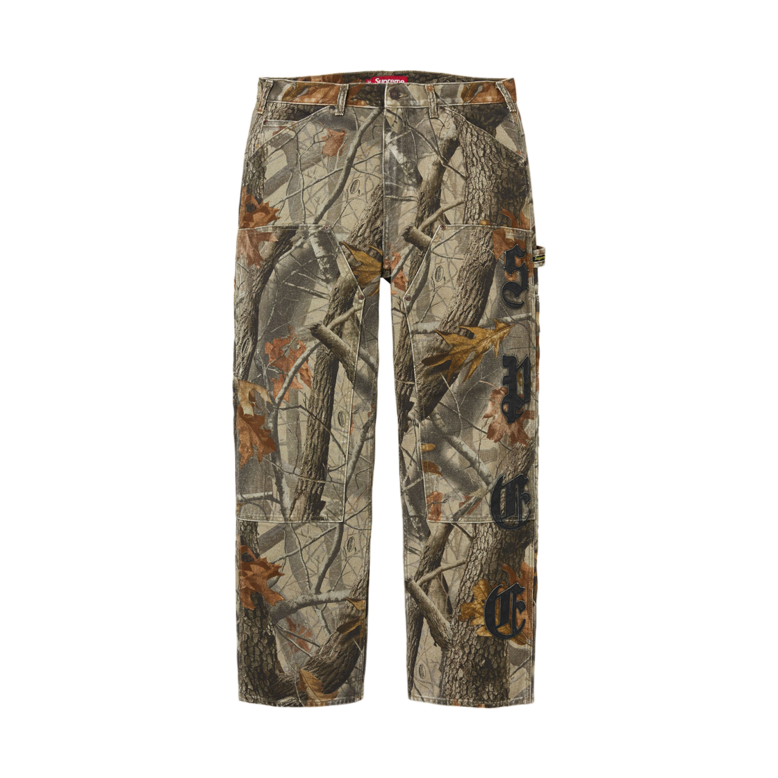 - Supreme Leather Applique Double Knee Painter Pant Realtree Hardwoods Camo - 26FW