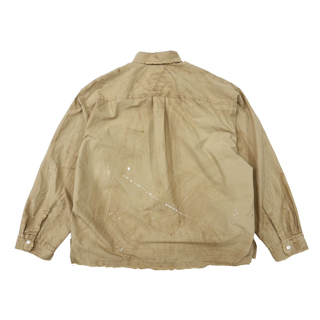 홈리스 스머지 더티 체크 셔츠 베이지(Hommless Smudge Dirty Check Shirt Beige) - 2