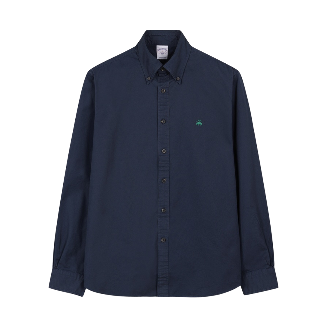 BBTHMMG302-ZNA BrooksBrothers Friday Twill Solid Logo Shirt Navy
