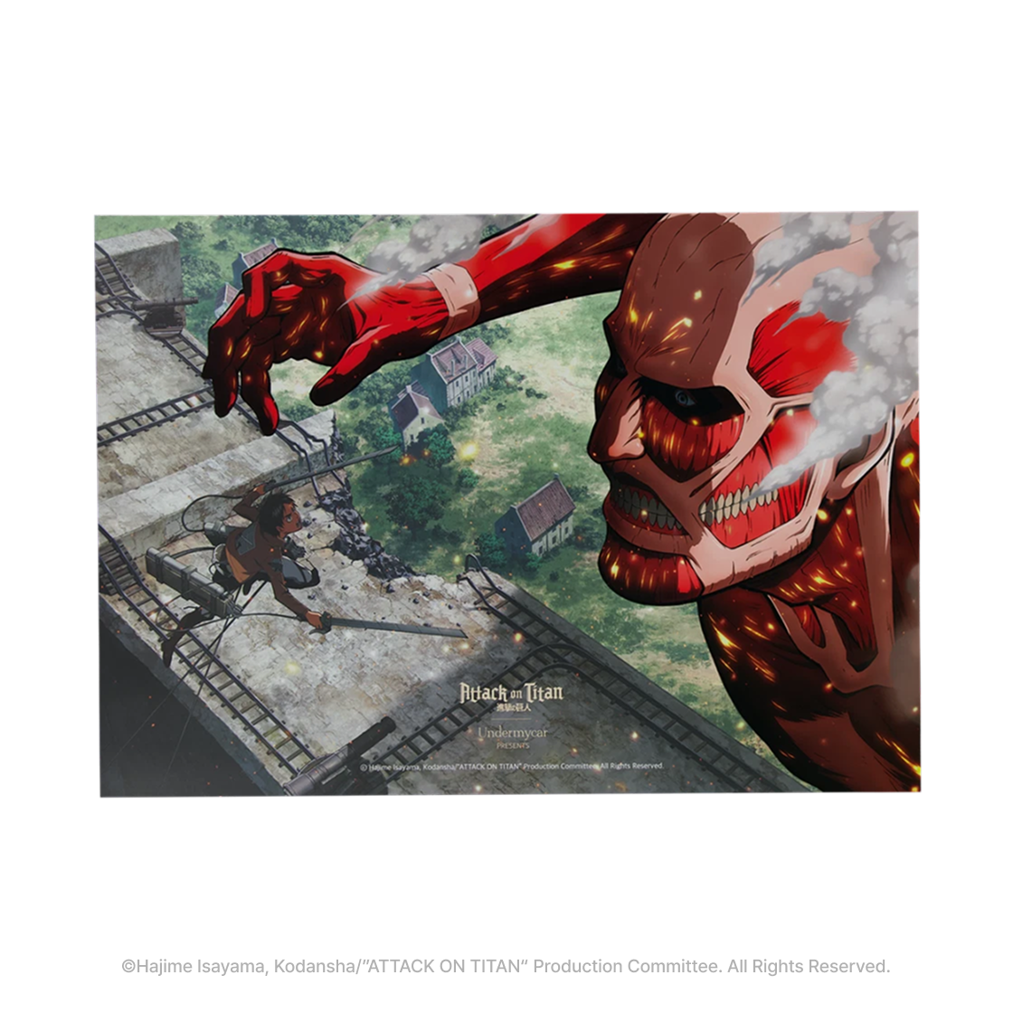 UMCAOTPT04 [Attack on TitanㅣUndermycar] Eren vs Colossal Titan Dimensional Poster