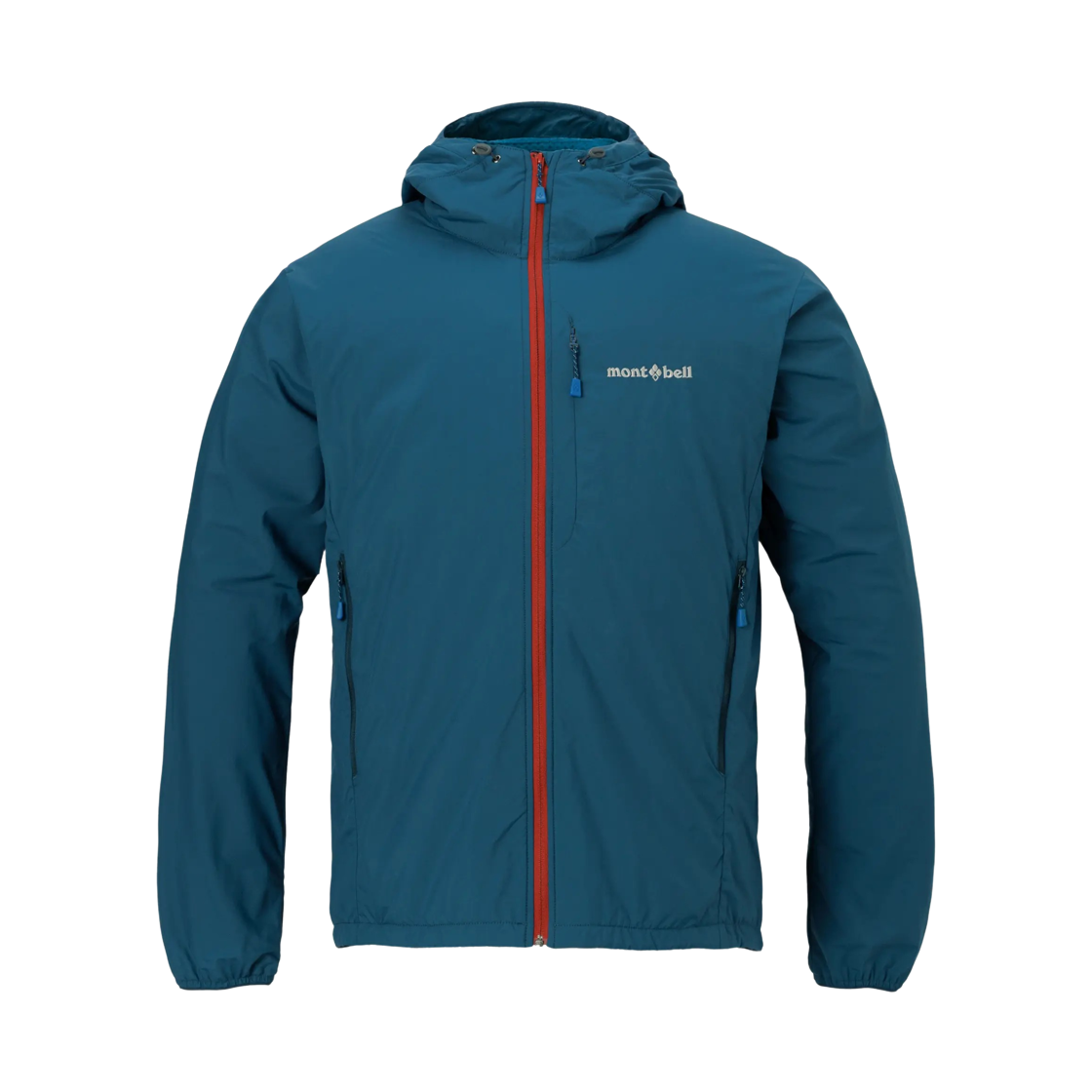 1106817 Montbell Light Shell Hooded Jacket Blue Green