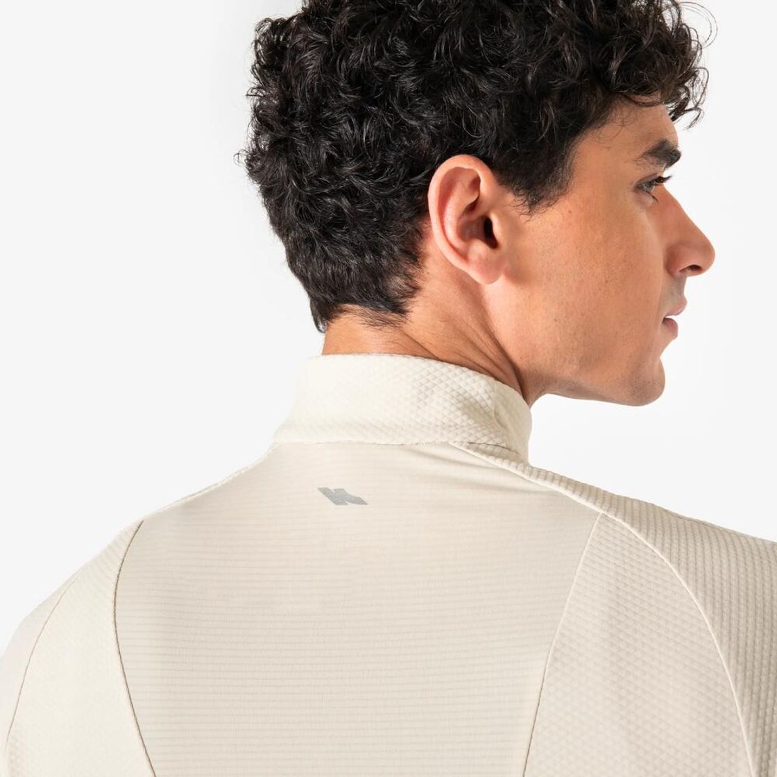 데카트론 남성 하프집 러닝 긴팔 티 런 웜 900 린넨 베이지(Decathlon Men's Half-Zip Running Long-Sleeved T-shirt Run Warm 900 Linen Beige) - 8