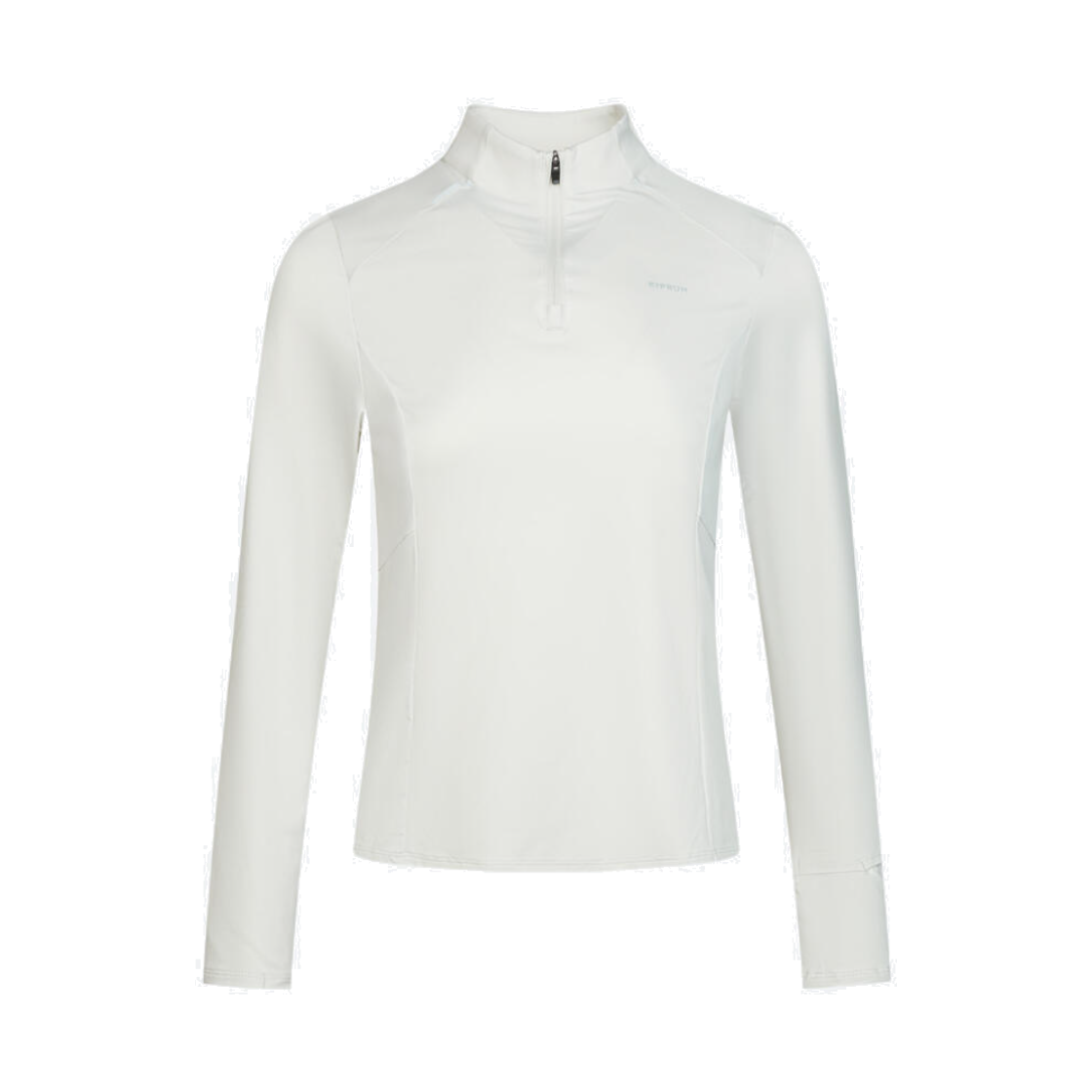 8913609 Decathlon Women's Half-Zip Running Long-Sleeved T-shirt Dry 500 Pearl Beige