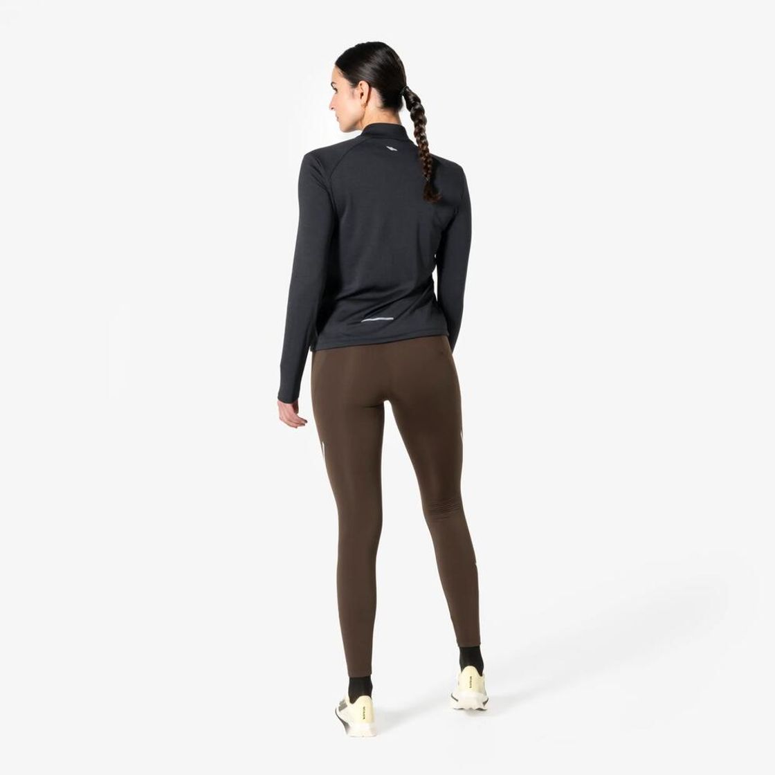 데카트론 여성 하프집 러닝 긴팔 티 런 코어 스모크 블랙(Decathlon Women's Half-Zip Running Long-Sleeved T-shirt Run Core Smoke Black) - 5