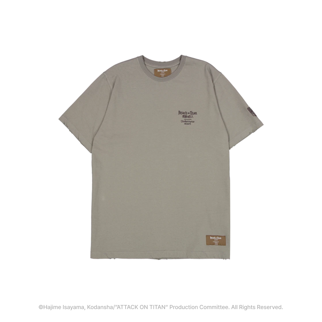 UMCAOTSCTTN [Attack On Titan I Undermycar] Survey Corps Vintage Washed T-Shirts Dusty Tan