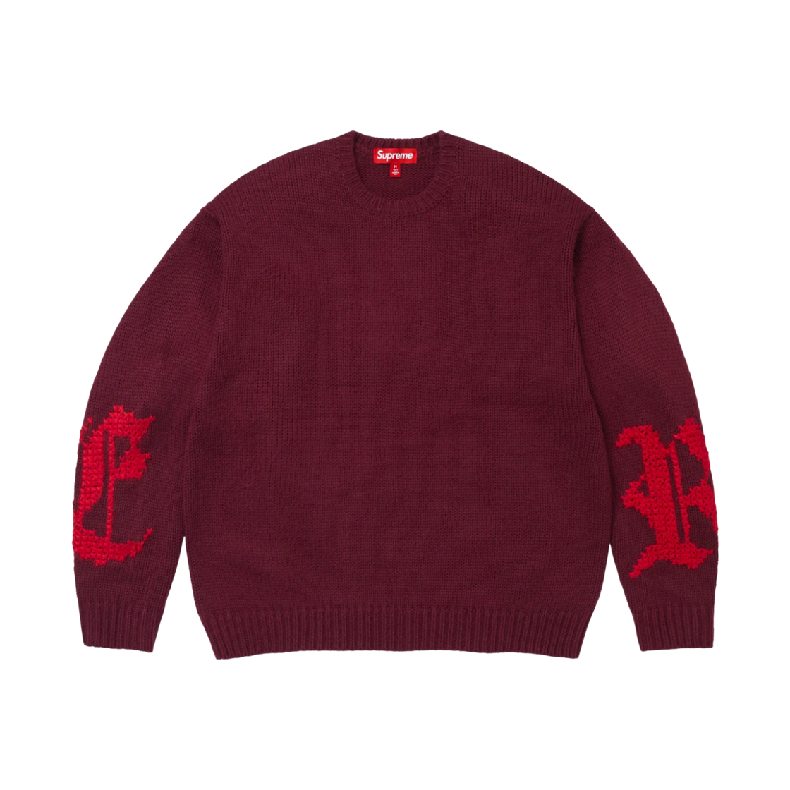 슈프림 크로스 스티치 로고 스웨터 버건디 - 26FW(Supreme Cross Stitch Logo Sweater Burgundy - 26FW) - 2