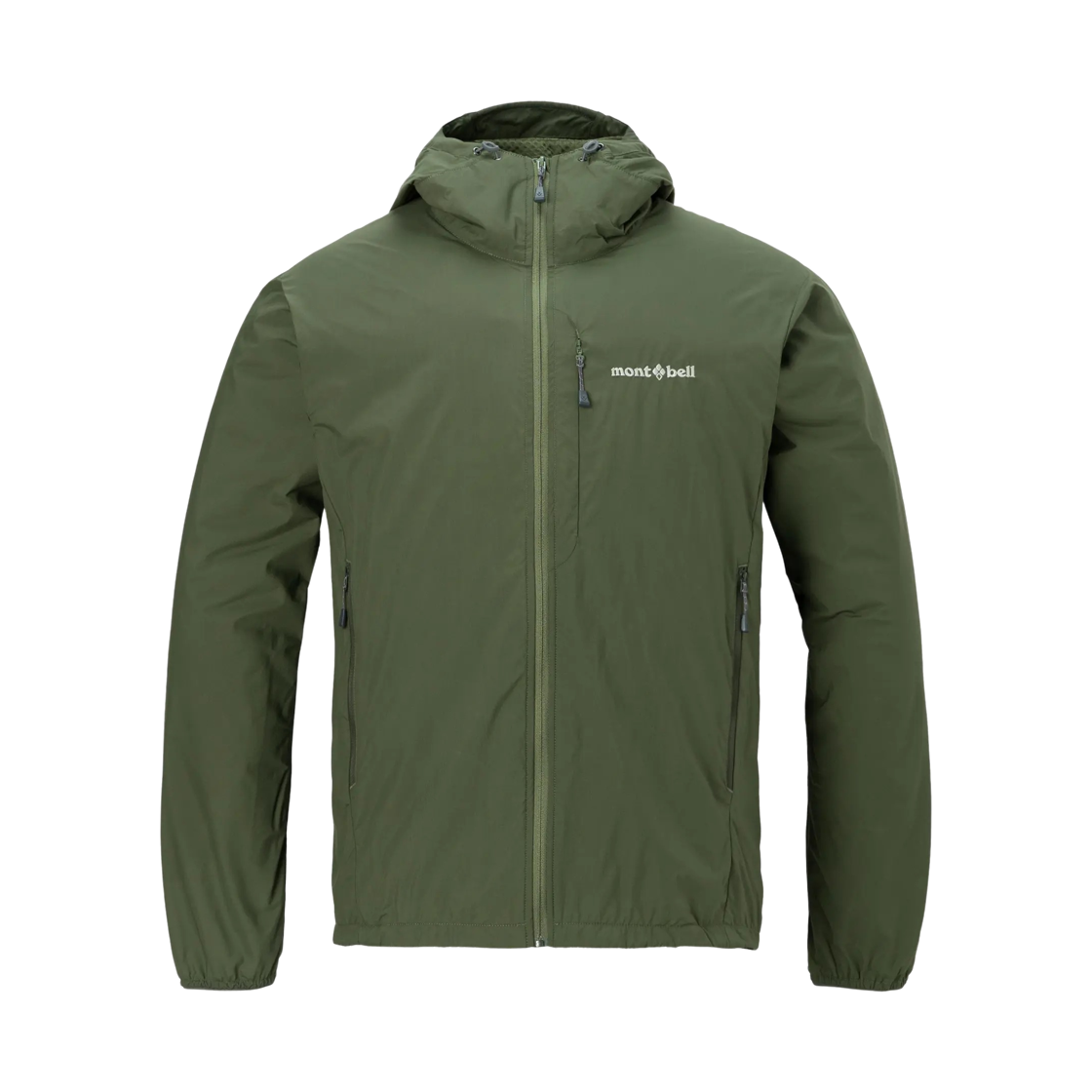 1106817 Montbell Light Shell Hooded Jacket Dark Green
