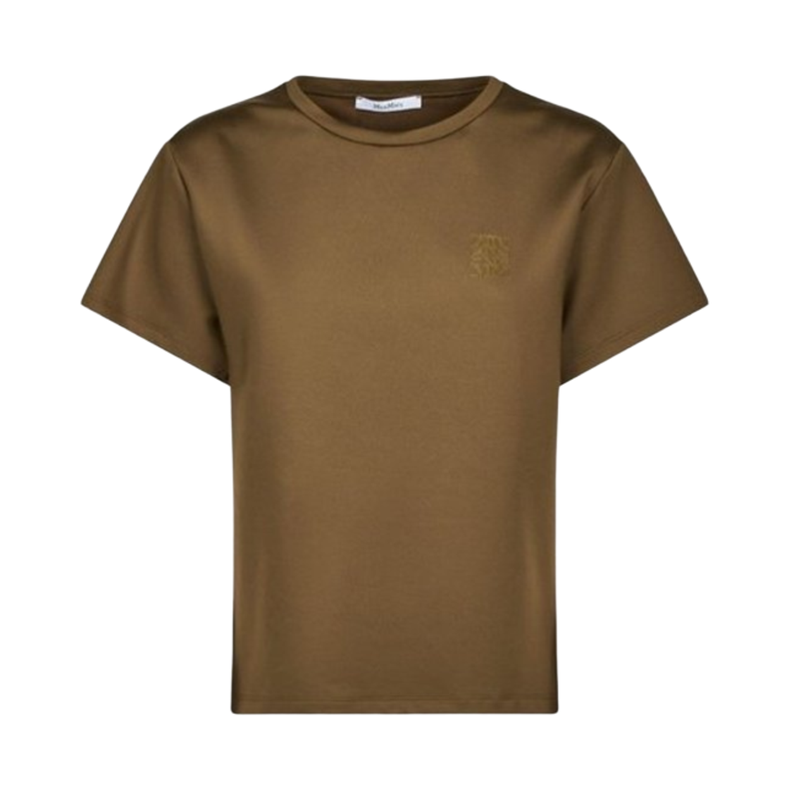 (W) 막스마라 콰가 자수 티셔츠 카키((W) Max Mara Quagga Embroidered T-Shirt Khaki) - 1