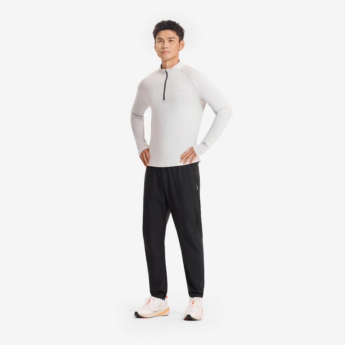 데카트론 남성 하프집 러닝 긴팔 티 런 드라이 500 페블 그레이(Decathlon Men's Half-Zip Running Long-Sleeved T-shirt Run Dry 500 Pebble Grey) - 7
