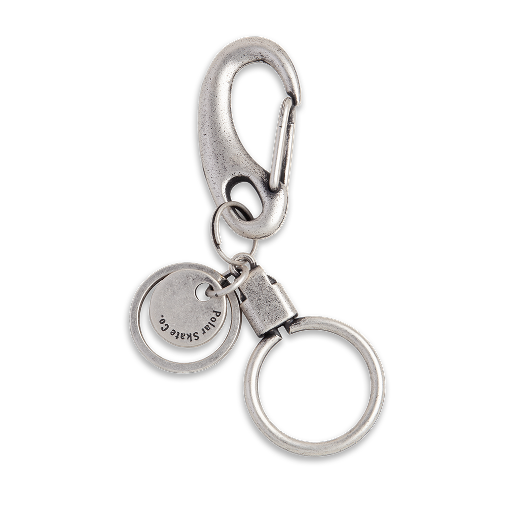 P000BLVM Polar Skate Co. Hook Key Ring Brushed Silver