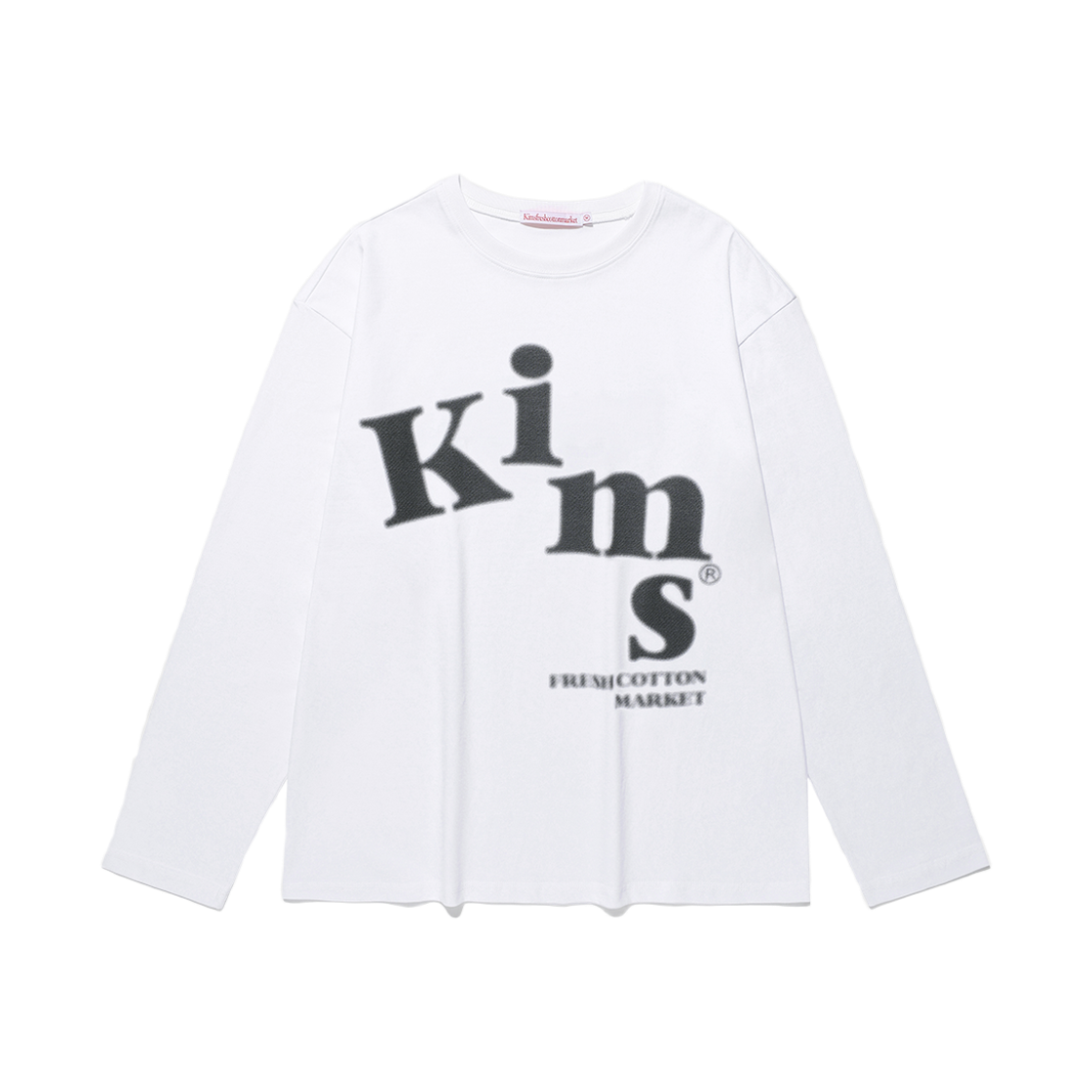 킴스프레시코튼마켓 메시 알파 로고 롱슬리브 티셔츠 화이트(Kims Fresh Cotton Market (Unisex) Messy Alpha Logo LS Tee White) - 2