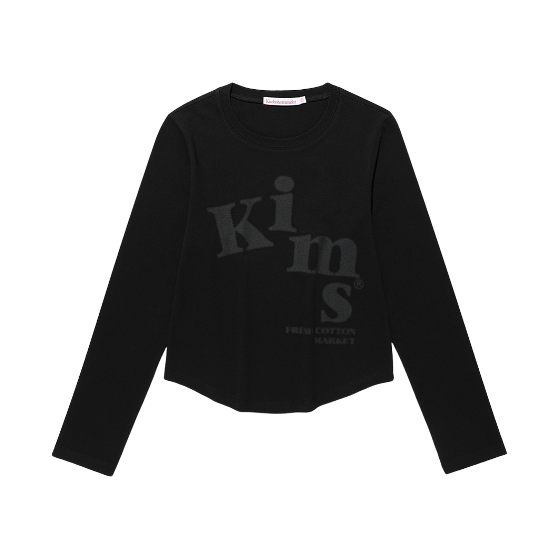KIB6FFT559ABK Kims Fresh Cotton Market (Unisex) Messy Alpha Logo LS Tee Black