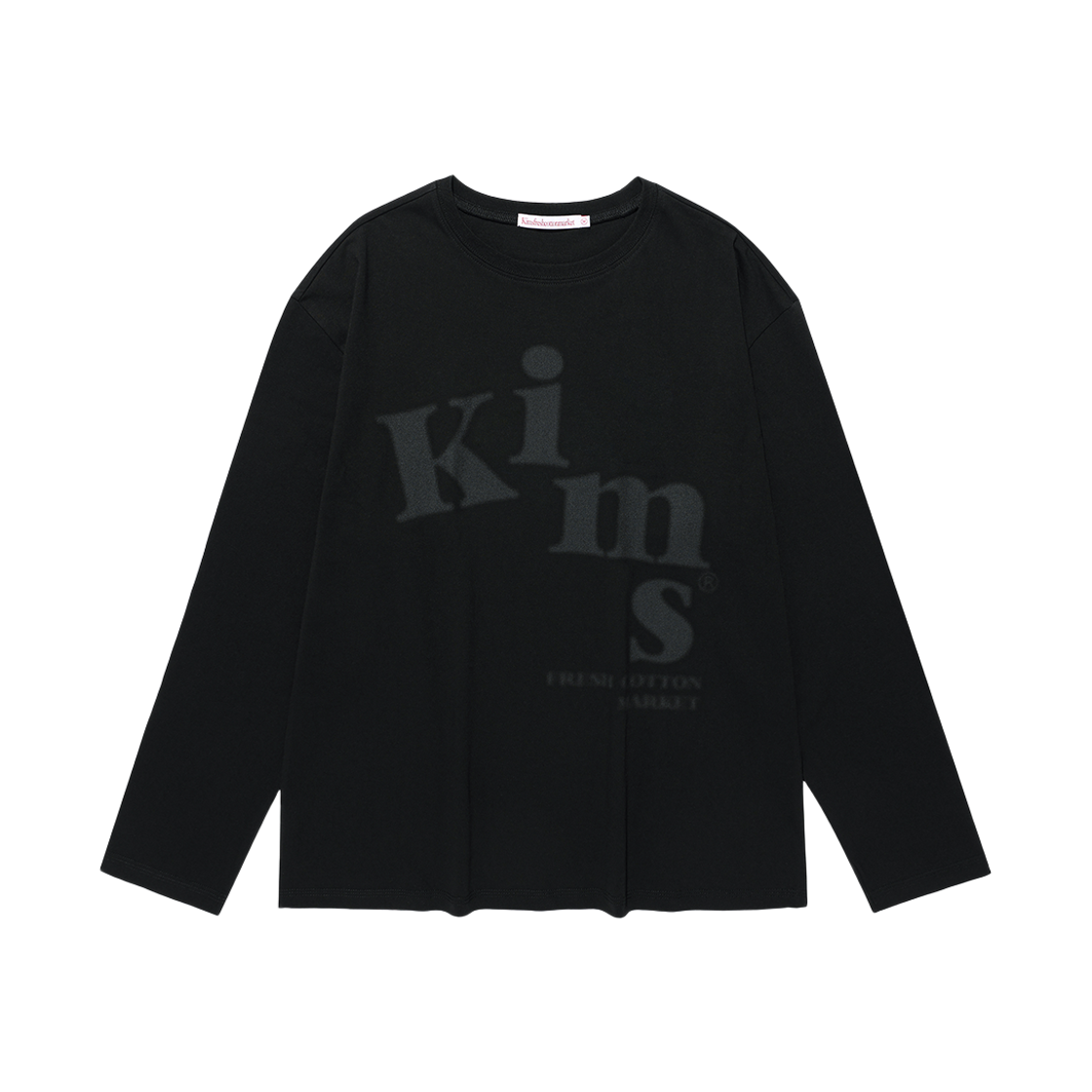 킴스프레시코튼마켓 메시알파 로고 롱슬리브 티셔츠 블랙(Kims Fresh Cotton Market (Unisex) Messy Alpha Logo LS Tee Black) - 2