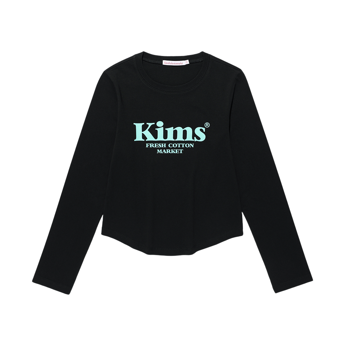 KIB6SFT550ABM Kims Fresh Cotton Market (Unisex) Kims Bam Logo LS Tee Black(Mint)