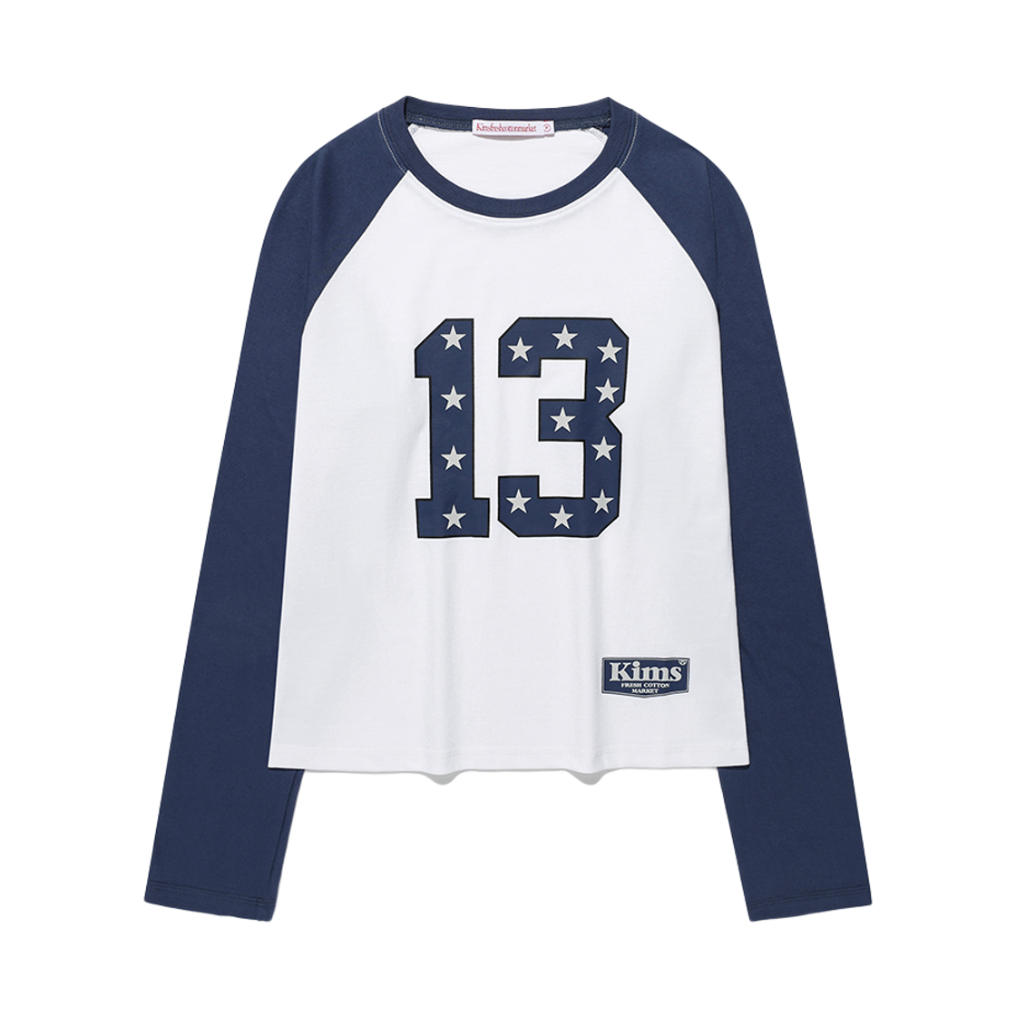 KIB6FFT554ABL Kims Fresh Cotton Market King Number Logo LS Tee Blue