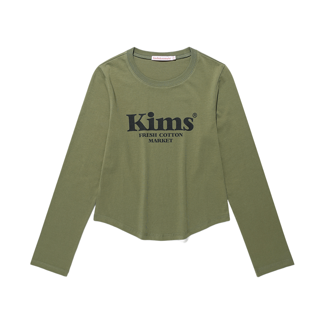 KIB6SFT550AKH Kims Fresh Cotton Market (Unisex) Kims Bam Logo LS Tee Khaki