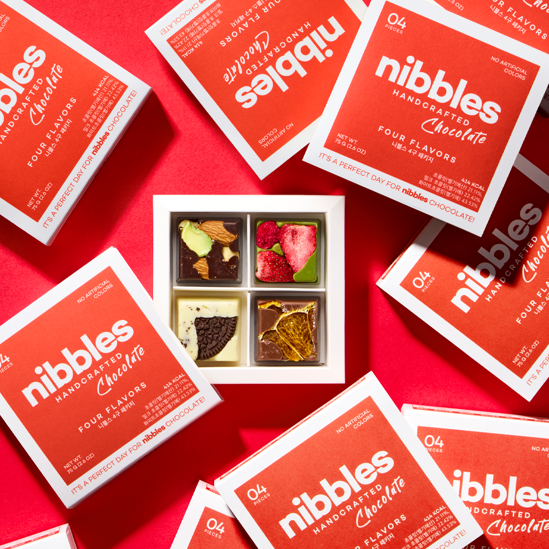 니블스 수제 초콜릿 4구 선물세트(nibbles handcrafted chocolate gift box 4PCS) - 2