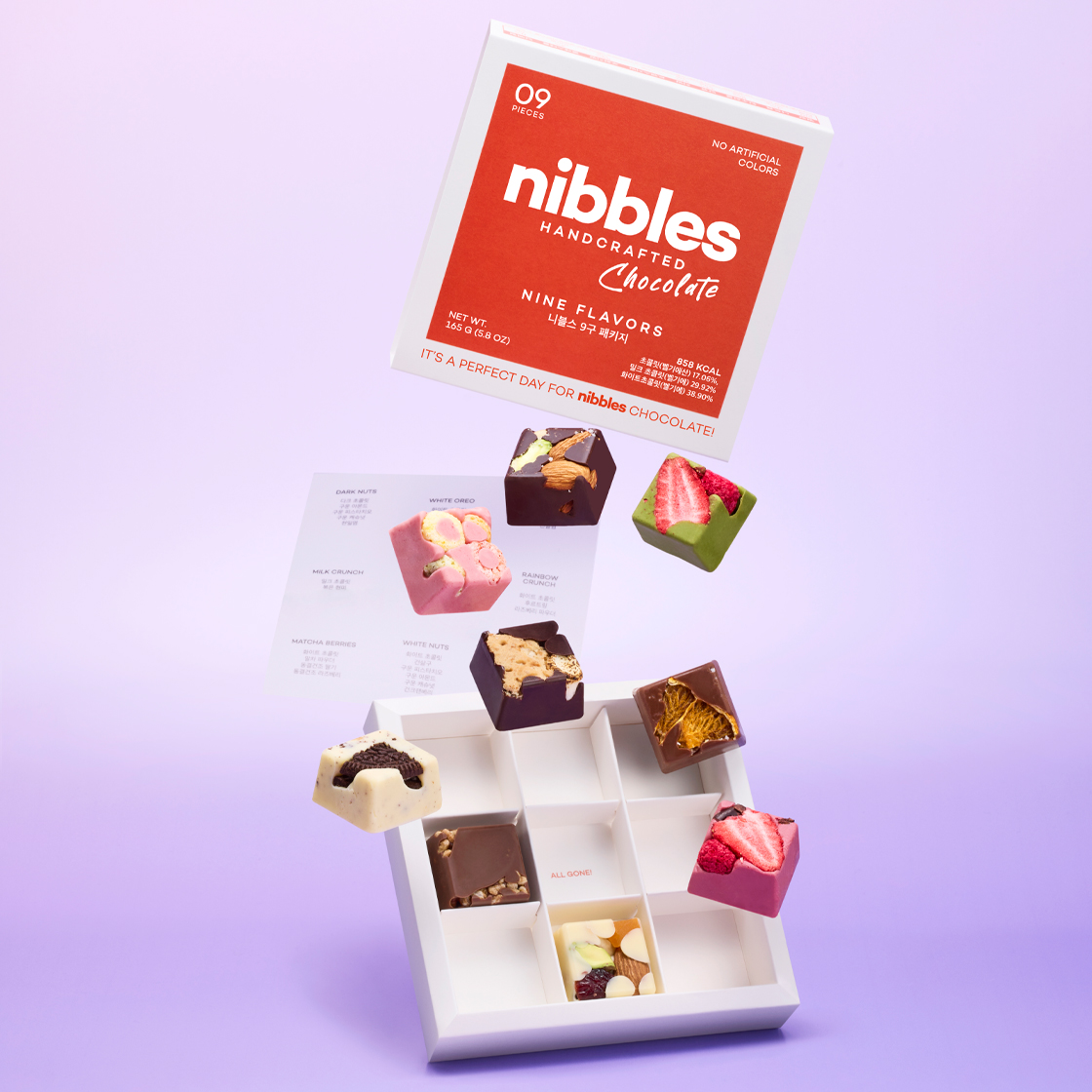니블스 수제 초콜릿 9구 선물세트(nibbles handcrafted chocolate gift box 9PCS) - 2