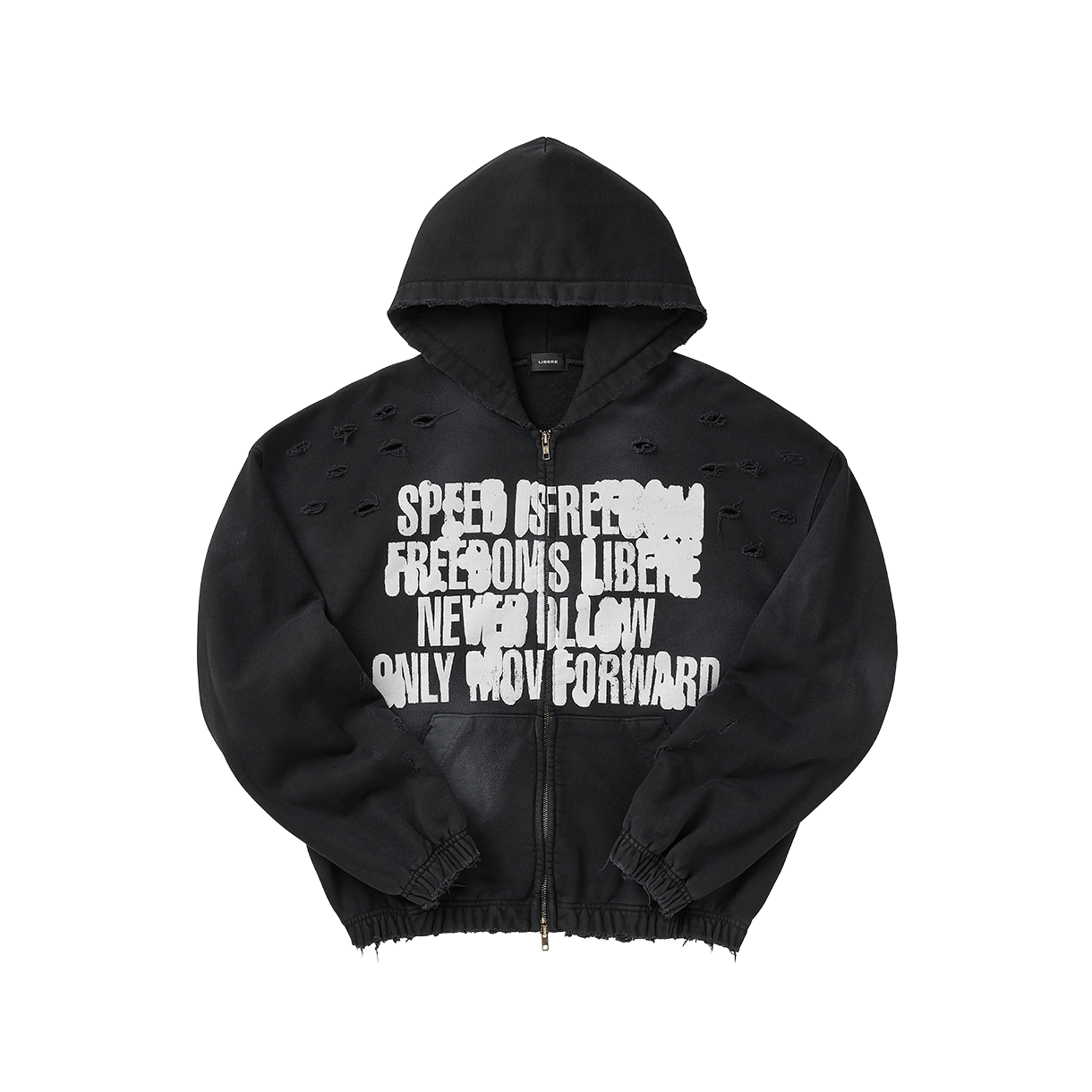 P0000BBG LIBERE Full Speed Zip Hoodie / Black