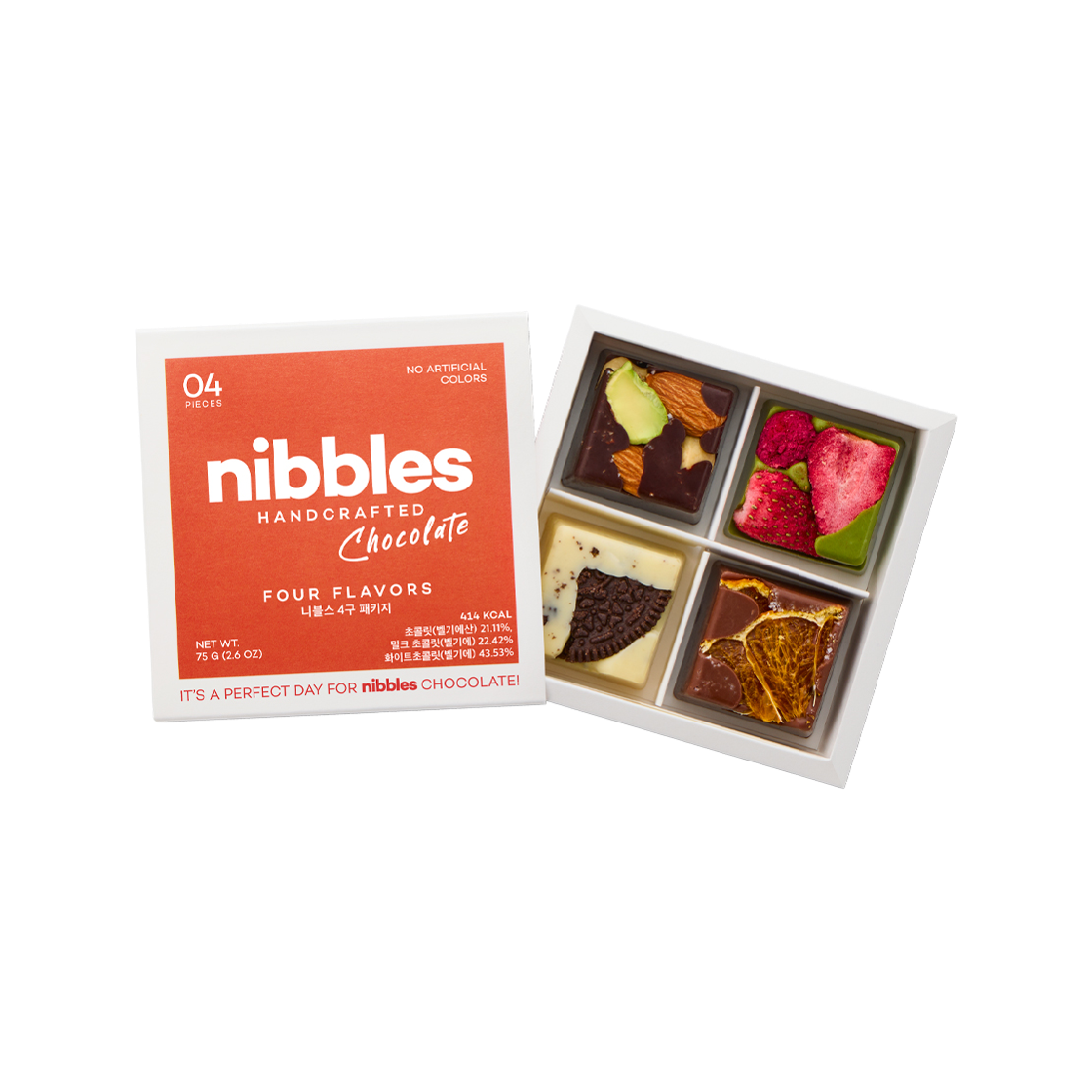 니블스 수제 초콜릿 4구 선물세트(nibbles handcrafted chocolate gift box 4PCS)