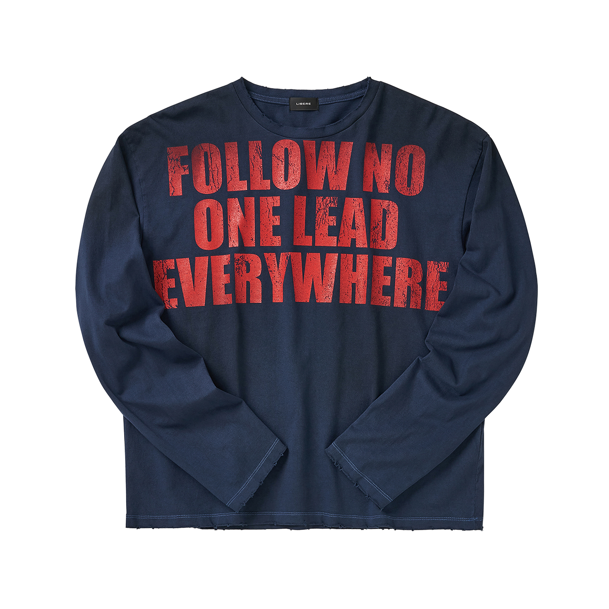 P0000BAZ LIBERE No Follow Long Sleeve T-Shirt / Blue