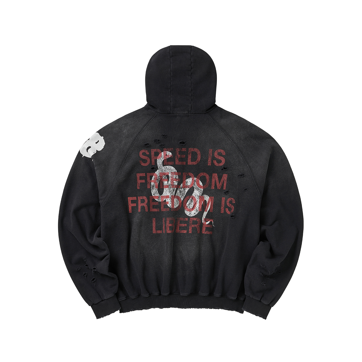 P0000BBI LIBERE Double Eight Snake Zip Hoodie / Black