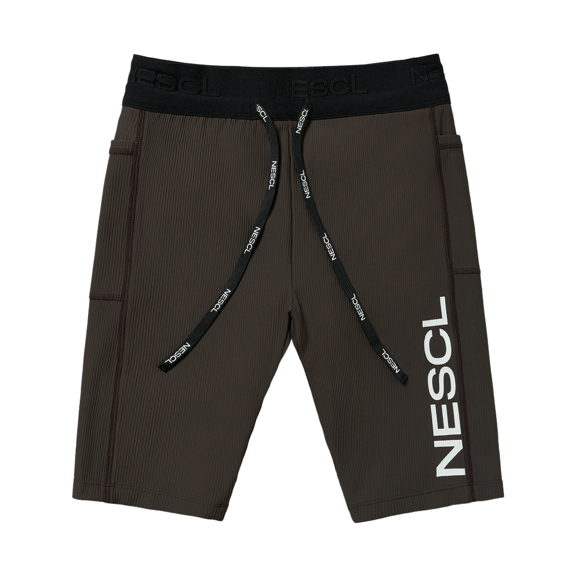 네스클 퍼포먼스 레이싱 로고 하프 타이즈 브라운(NESCL Performance Racing Logo Half Tights Brown)