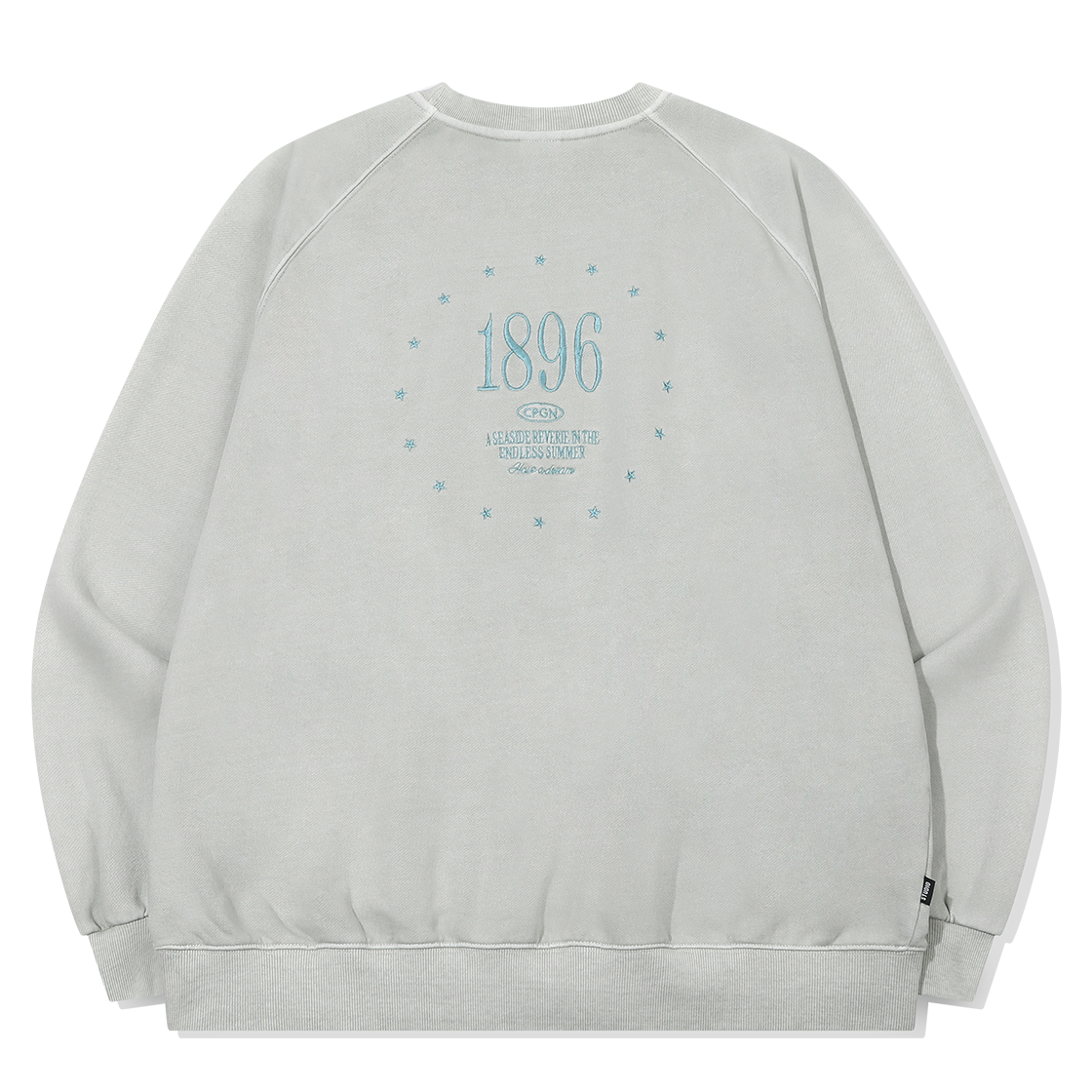 꼼파뇨 1896 스타 자수 레글런 피그먼트 맨투맨 애쉬민트(CPGN STUDIO 1896 Star Embroidery Raglan Pigment Sweatshirt Ash Mint)