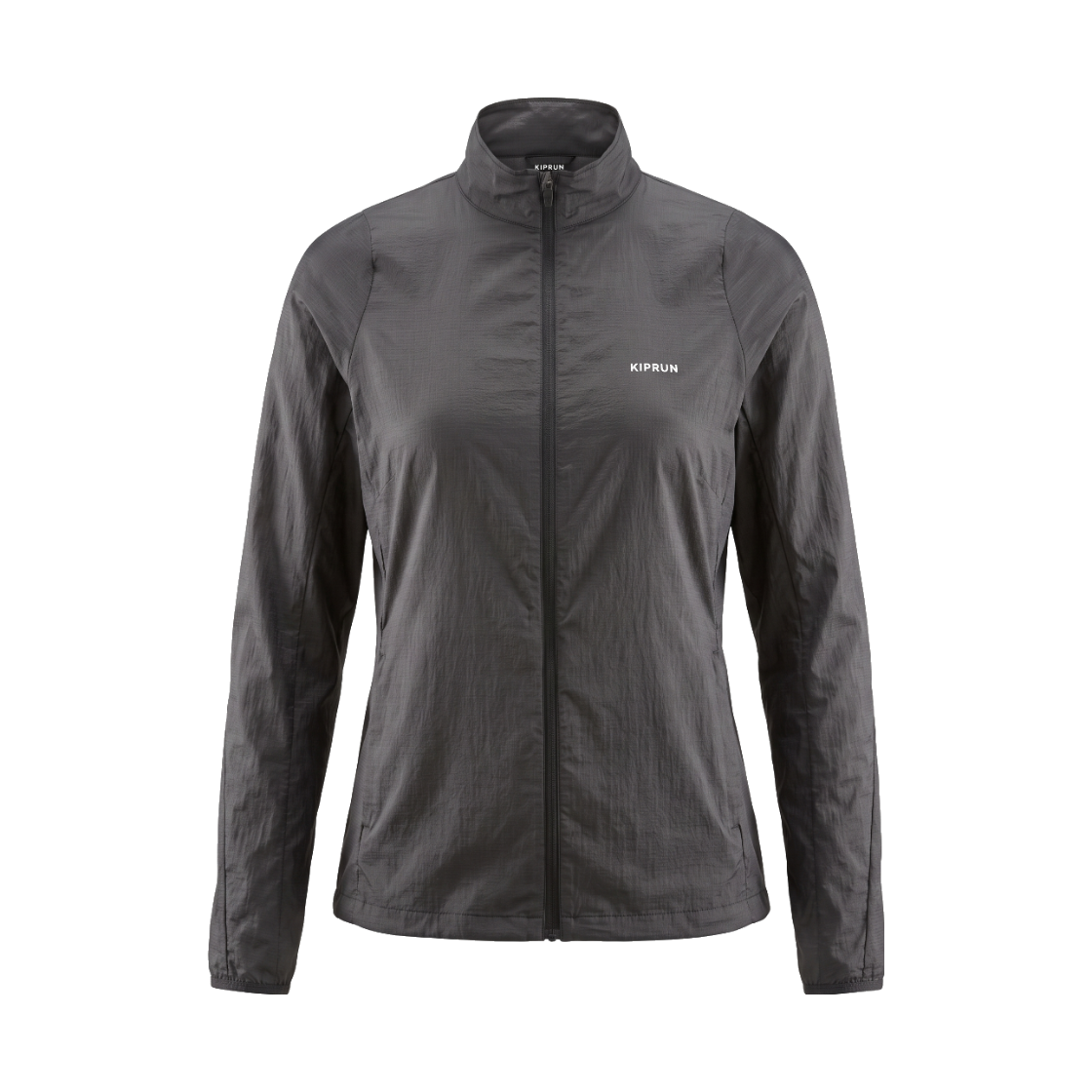 8995148 Decathlon Women's Ultralight Running Wind Jacket Run 500 Carbon Grey