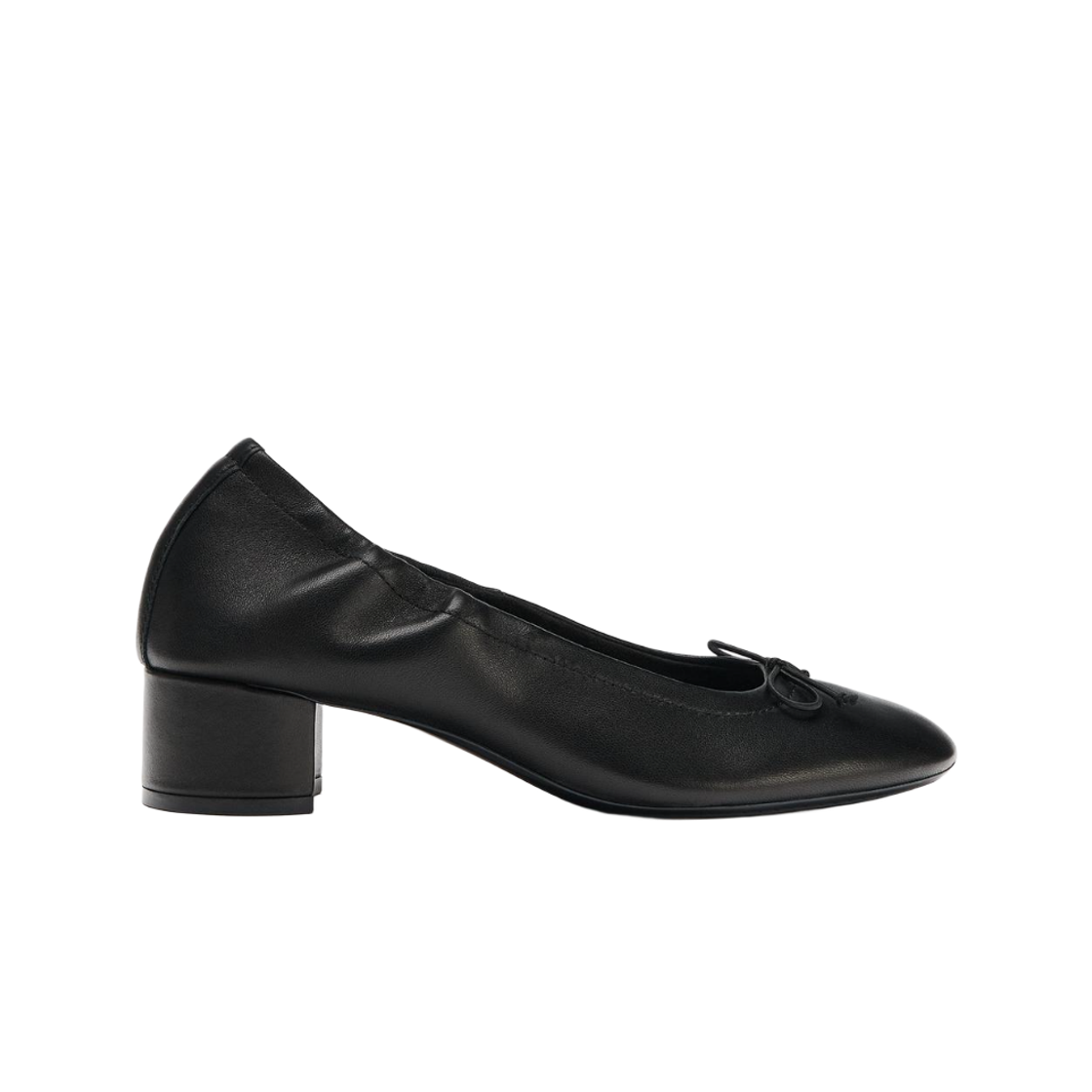 3205/810/800 (W) Zara Leather Heeled Ballerina Black
