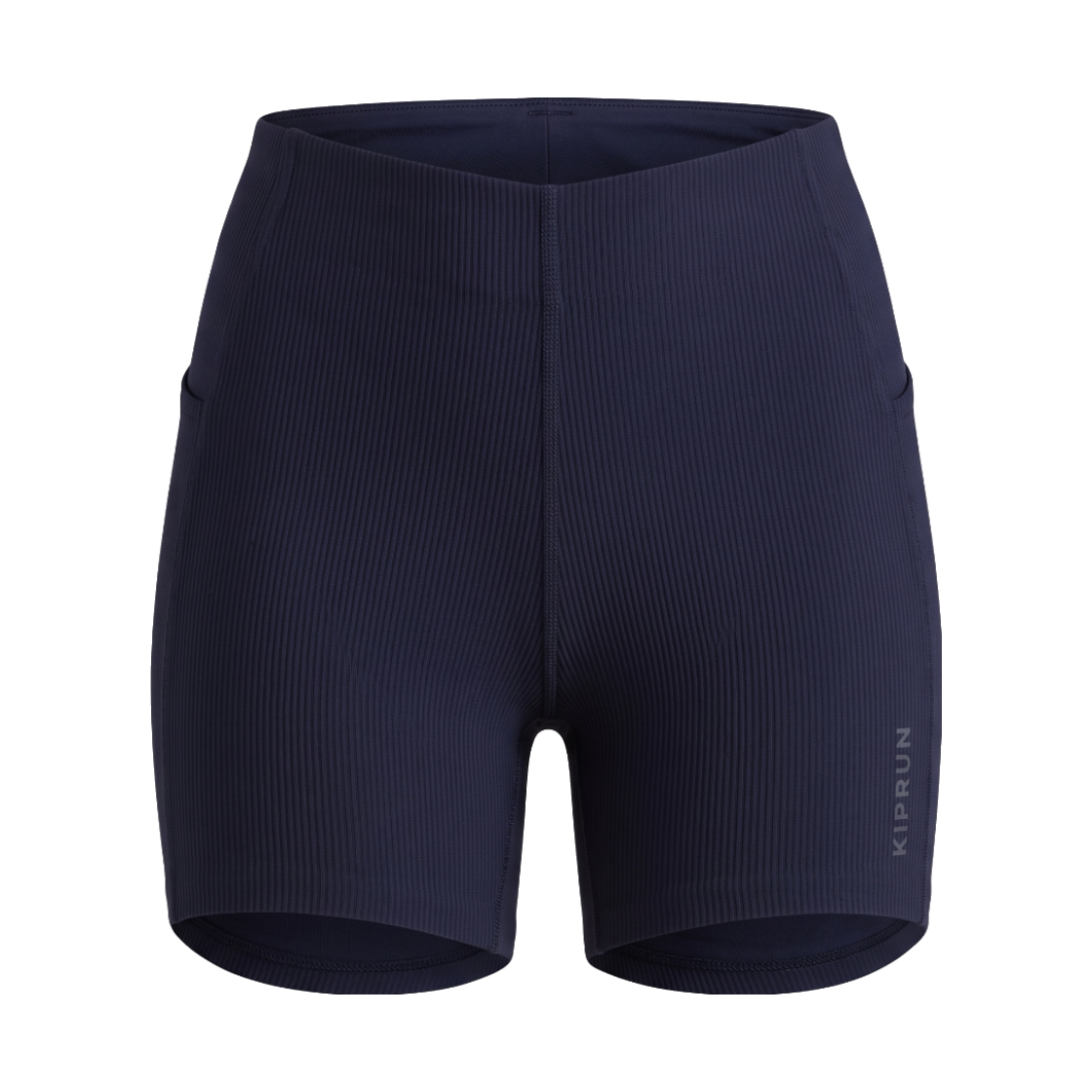 8969687 Decathlon Women's 2-Inch Running Short Leggings Run Light 900 Asphalt Blue