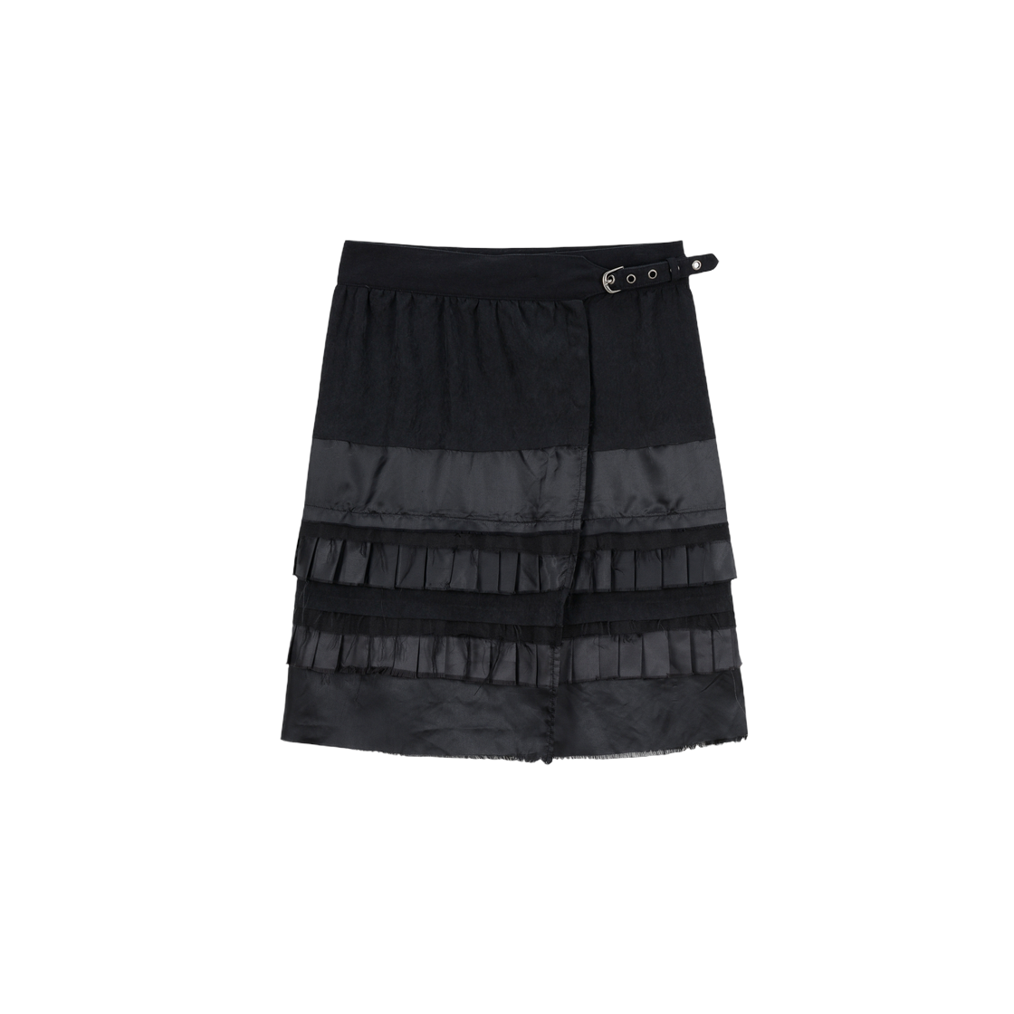 베이컨트 아카이브 모나 프릴 레이어드 랩 스커트 블랙(Vacant Archive Mona Frill Layered Wrap Skirt Black) - 1