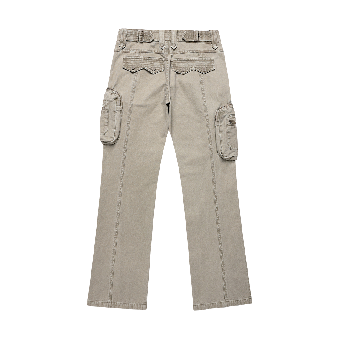 더바이닐하우스 워시드 밀리터리 우먼 카고 팬츠 베이지(Thevinylhouse Washed Military Cargo Pants Beige) - 2
