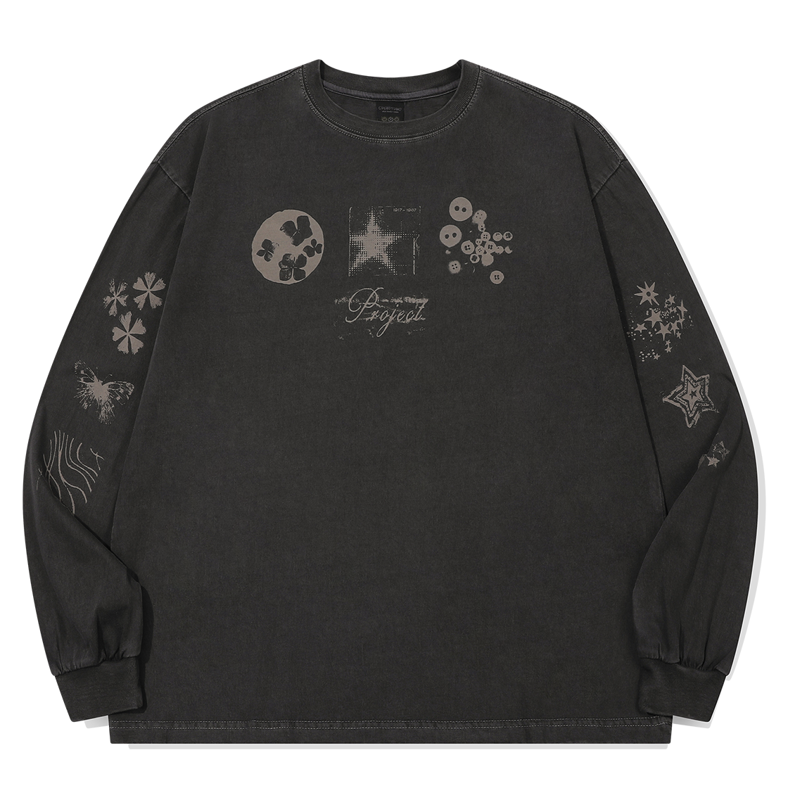 꼼파뇨 이펙트 피그먼트 롱슬리브 스모크블랙(CPGN STUDIO Effect Pigment Long Sleeve Smoke Black)