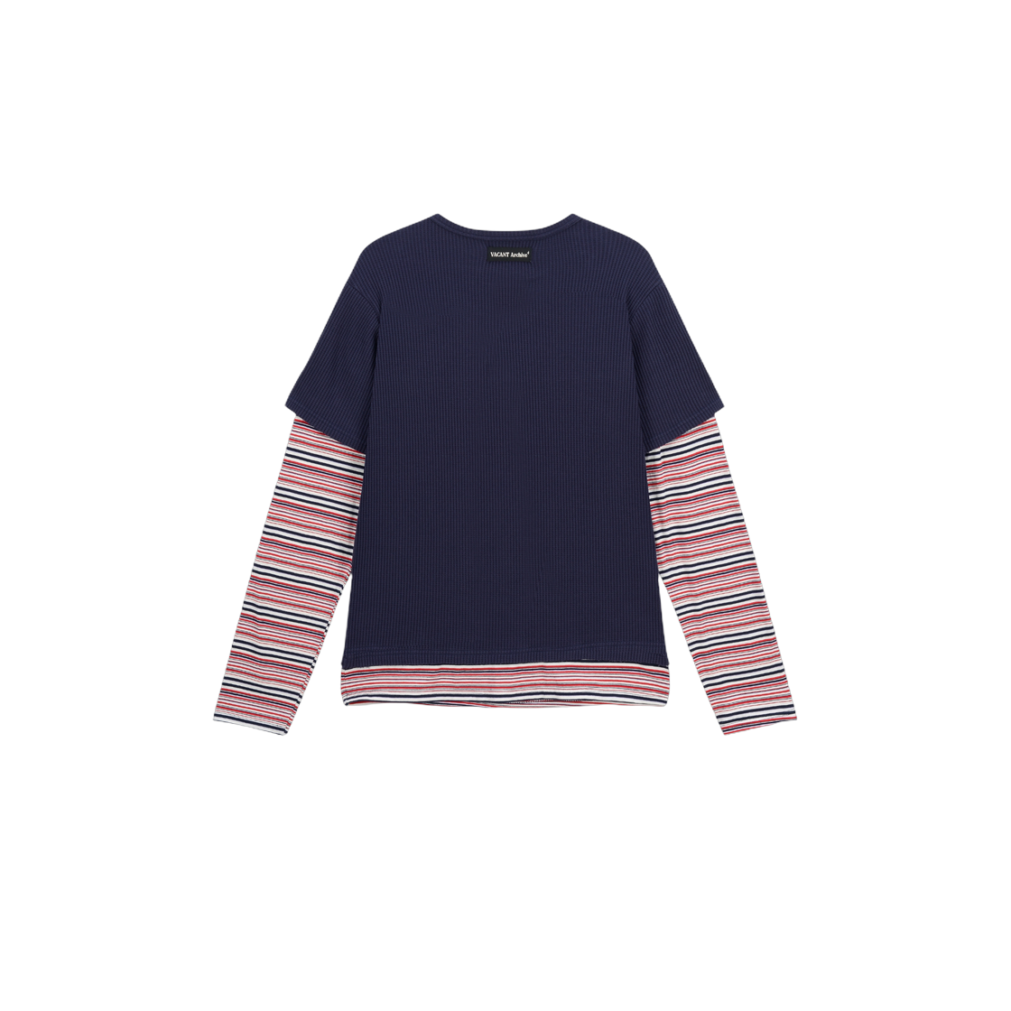 베이컨트 아카이브 (남성) 마크 스트라이프 레이어드 롱슬리브 네이비(Vacant Archive (Men) Mark Stripe Layered Long Sleeve Navy) - 2