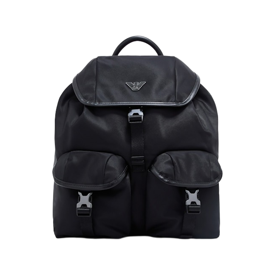 EM004503AF13454UC001 Emporio Armani Multi Pocket Backpack in Recycled Nylon Black
