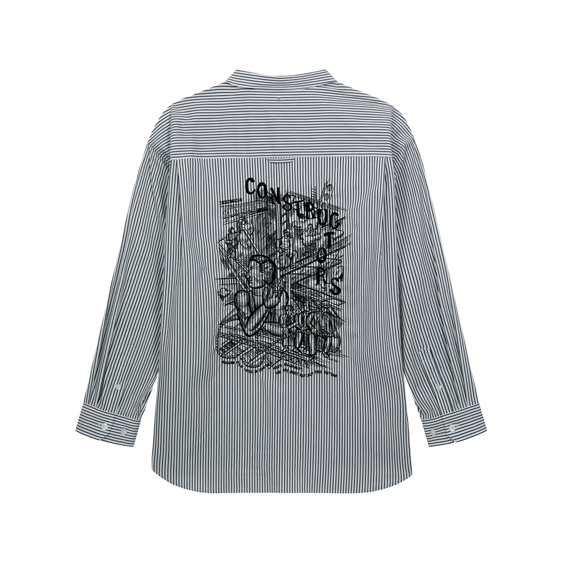 ZI5SH523BK ZIOSONGZIO Constructor Artwork Stripe Shirt Black