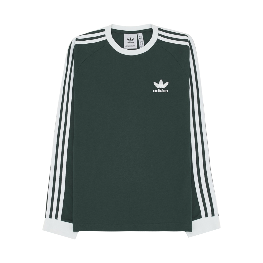 IZ3068 Adidas Adicolor Classic 3-Stripes Long Sleeve T-Shirt Mineral Green - KR Sizing