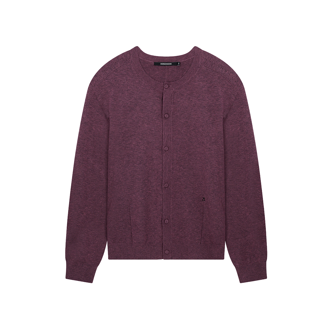 ZI6KT683VI ZIOSONGZIO Timeless Wholegarment Collarless Cardigan Violet