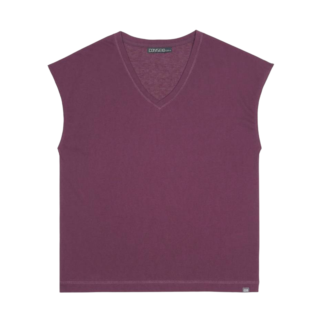 CY26FWTOTS302 COYSEIO 038 V-Neck Slub T-Shirt Burgundy