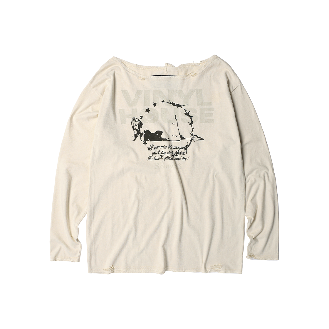VH2GSFT561ACR Thevinylhouse Raw Cut Over Ls Tee (W) Cream