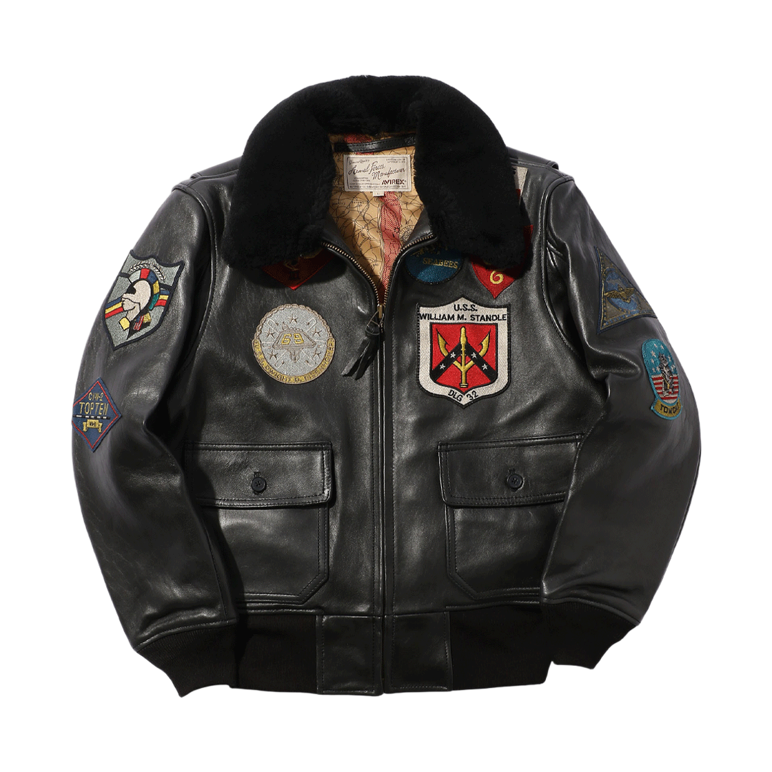 7836950005-ABL [예약배송] Avirex G-1 Topgun Antique Lamb Black