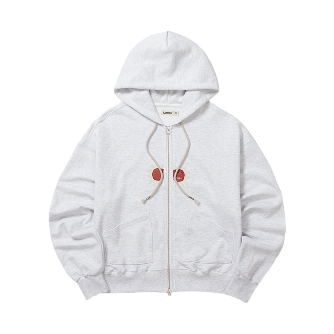 카락터 선버스트 후디드 집업 라이트 그레이(Karactor Sunburst Hoodied Zip-Up Light Gray)